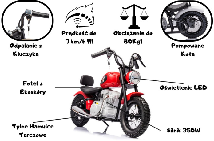 Motor na akumulator speed a9902 czerwony